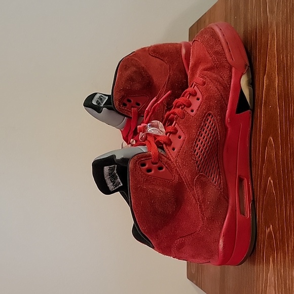 Nike Air Jordan 5 Retro Red Suede Sz 10 - Picture 6 of 8